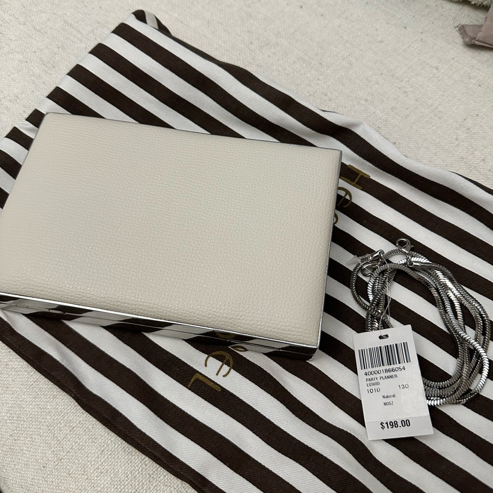 Henri Bendel Leather Clutch with Crossbody Chain